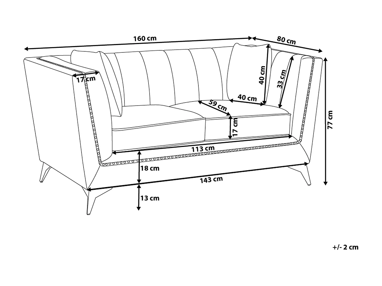 Sofa aus Samtstoff Blau-Grün 2-Sitzer modernes Wohnzimmer-Sofa Gaula