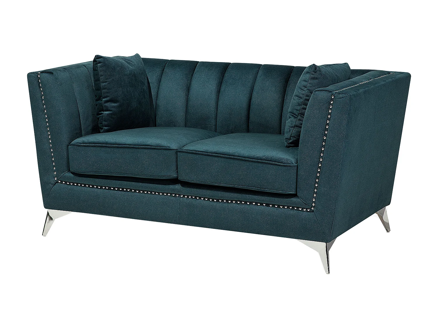 Sofa aus Samtstoff Blau-Grün 2-Sitzer modernes Wohnzimmer-Sofa Gaula