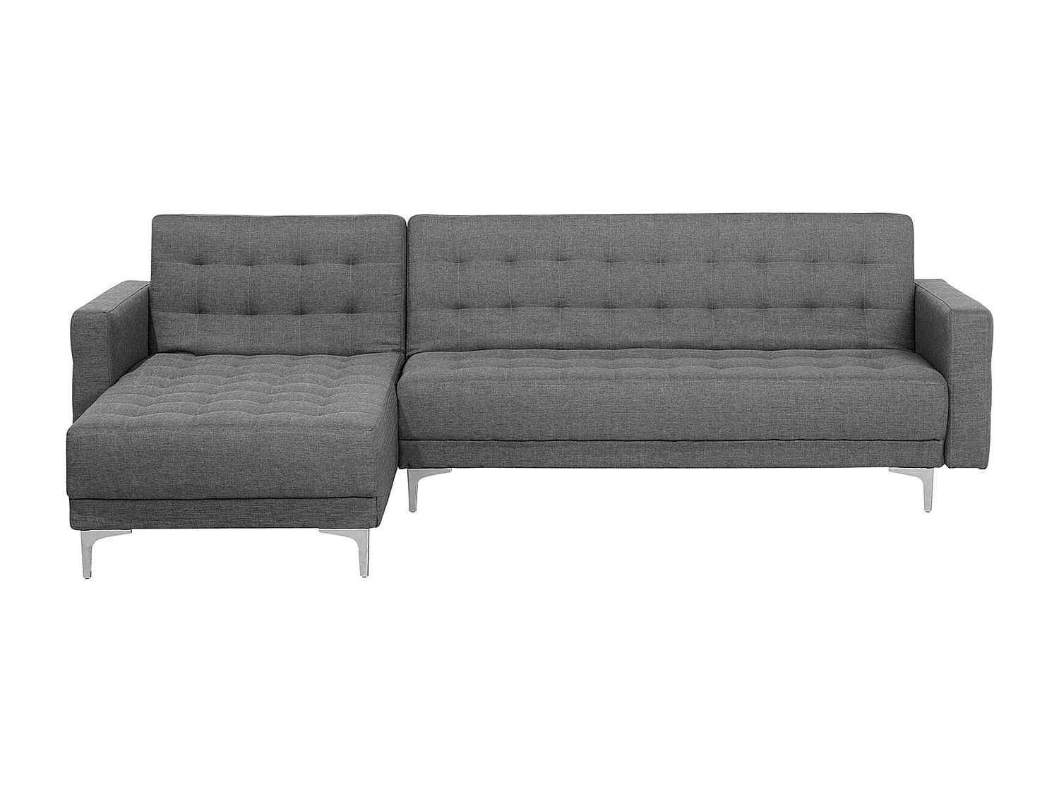 Canapé Angle à gauche Convertible Tissu Gris Elégant Moderne Classique Aberdeen