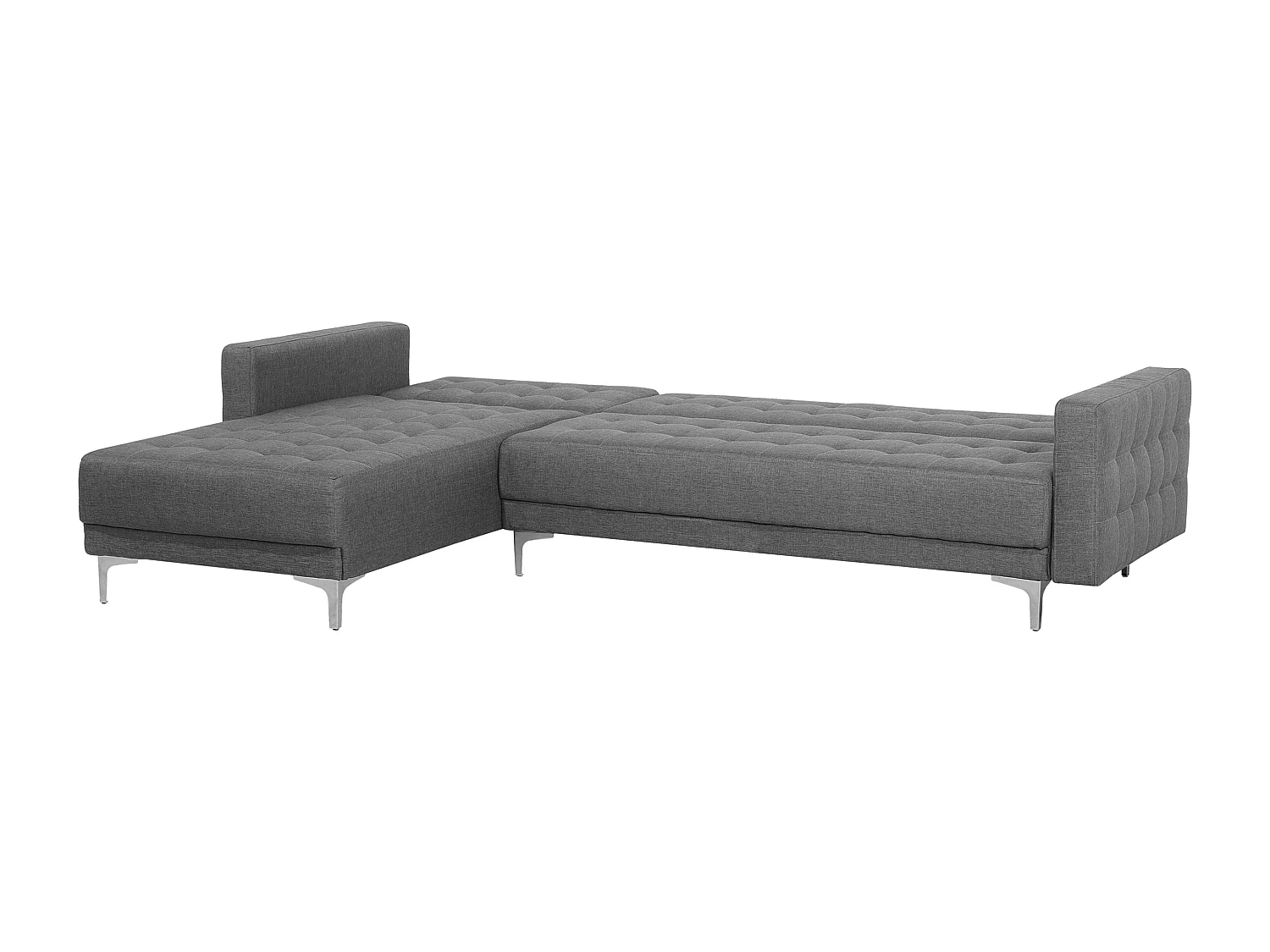 Canapé Angle à gauche Convertible Tissu Gris Elégant Moderne Classique Aberdeen
