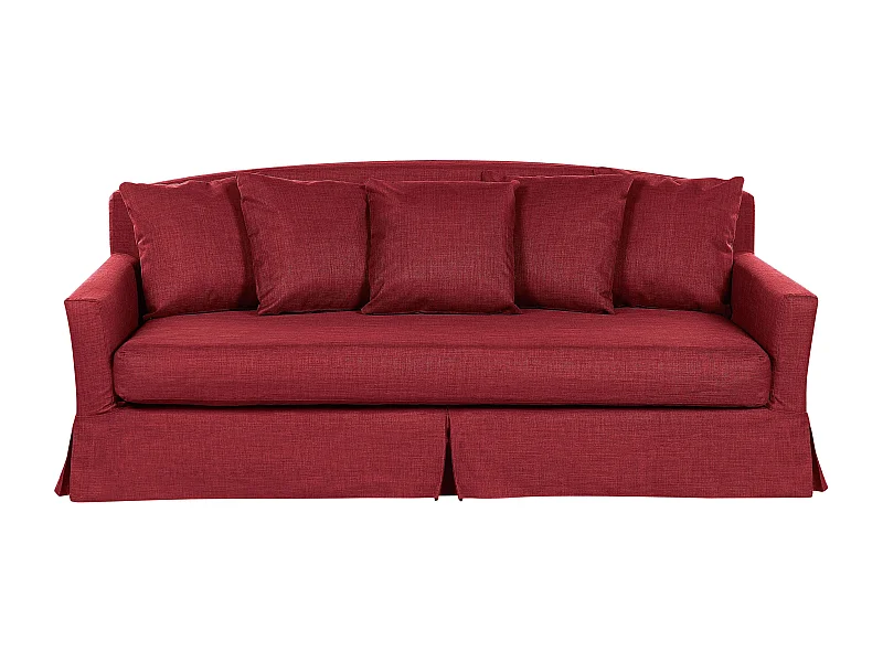 Canapé 3 places GILJA Tissu Rouge