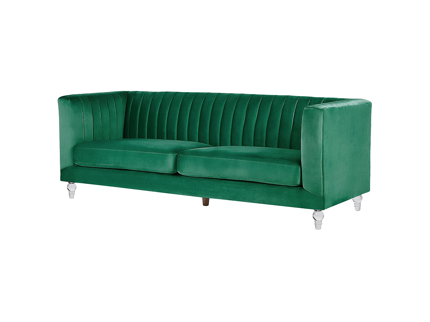 Sofa ARVIKA Samtstoff Grün 3-Sitzer