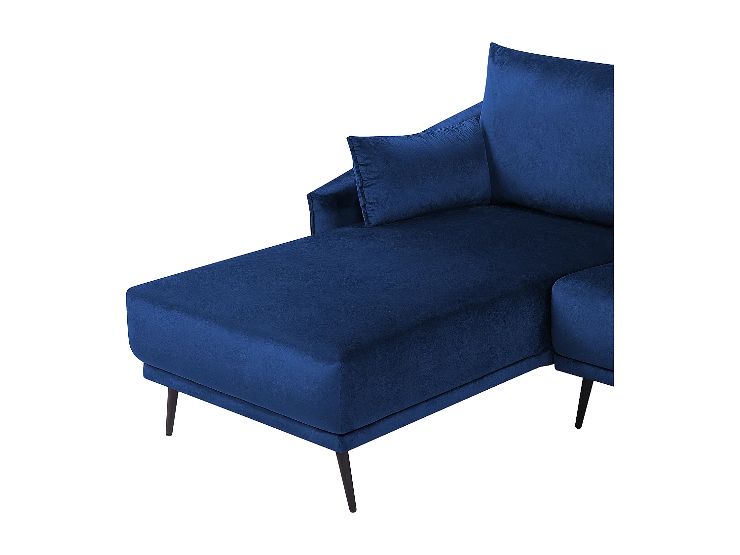 Canapé d'Angle - Varde - en Velours Bleu Marine avec LED Moderne pour 3 Personnes