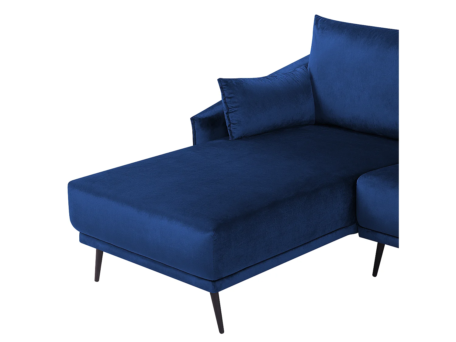 Divano angolare VARDE Velluto Blu marino LED 3 posti Lato destro
