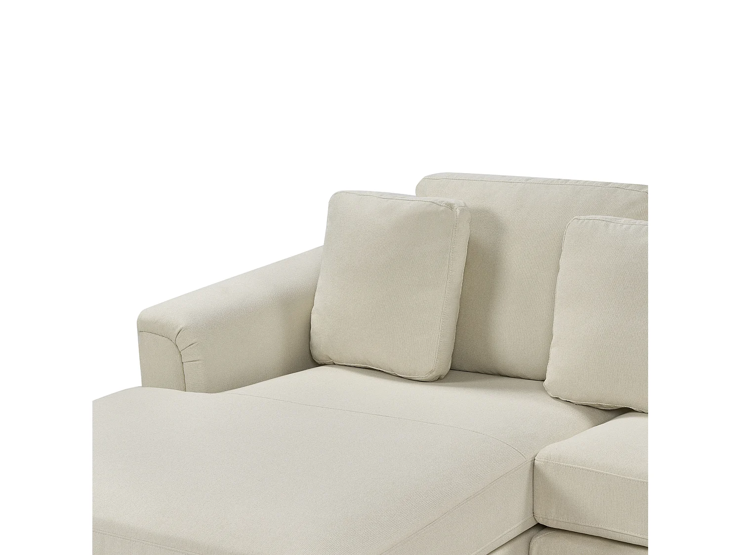 Modernes Ecksofa Polsterbezug 3 Zierkissen beige rechtsseitig Oslo