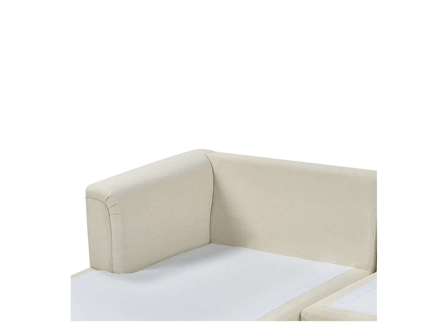 Modernes Ecksofa Polsterbezug 3 Zierkissen beige rechtsseitig Oslo