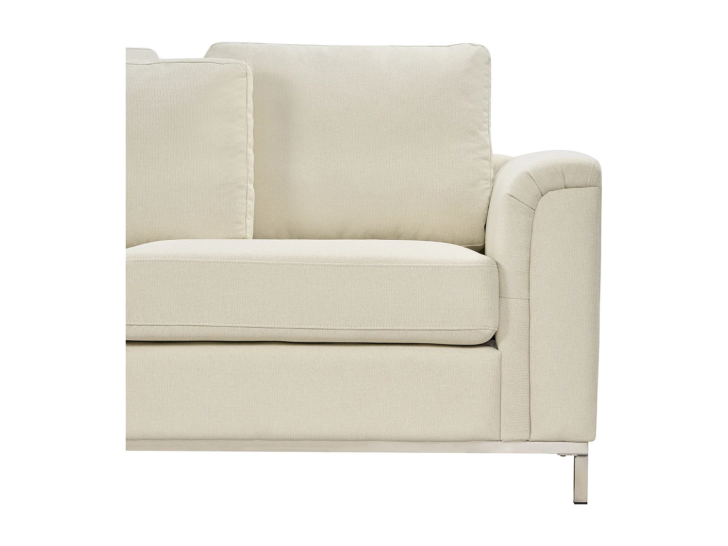 Modernes Ecksofa Polsterbezug 3 Zierkissen beige rechtsseitig Oslo