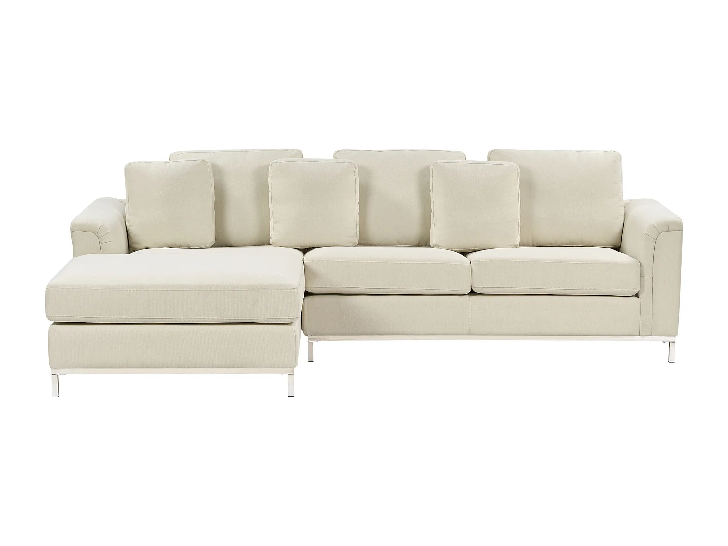 Divano angolare OSLO Tessuto Beige chiaro 4 posti Lato destro