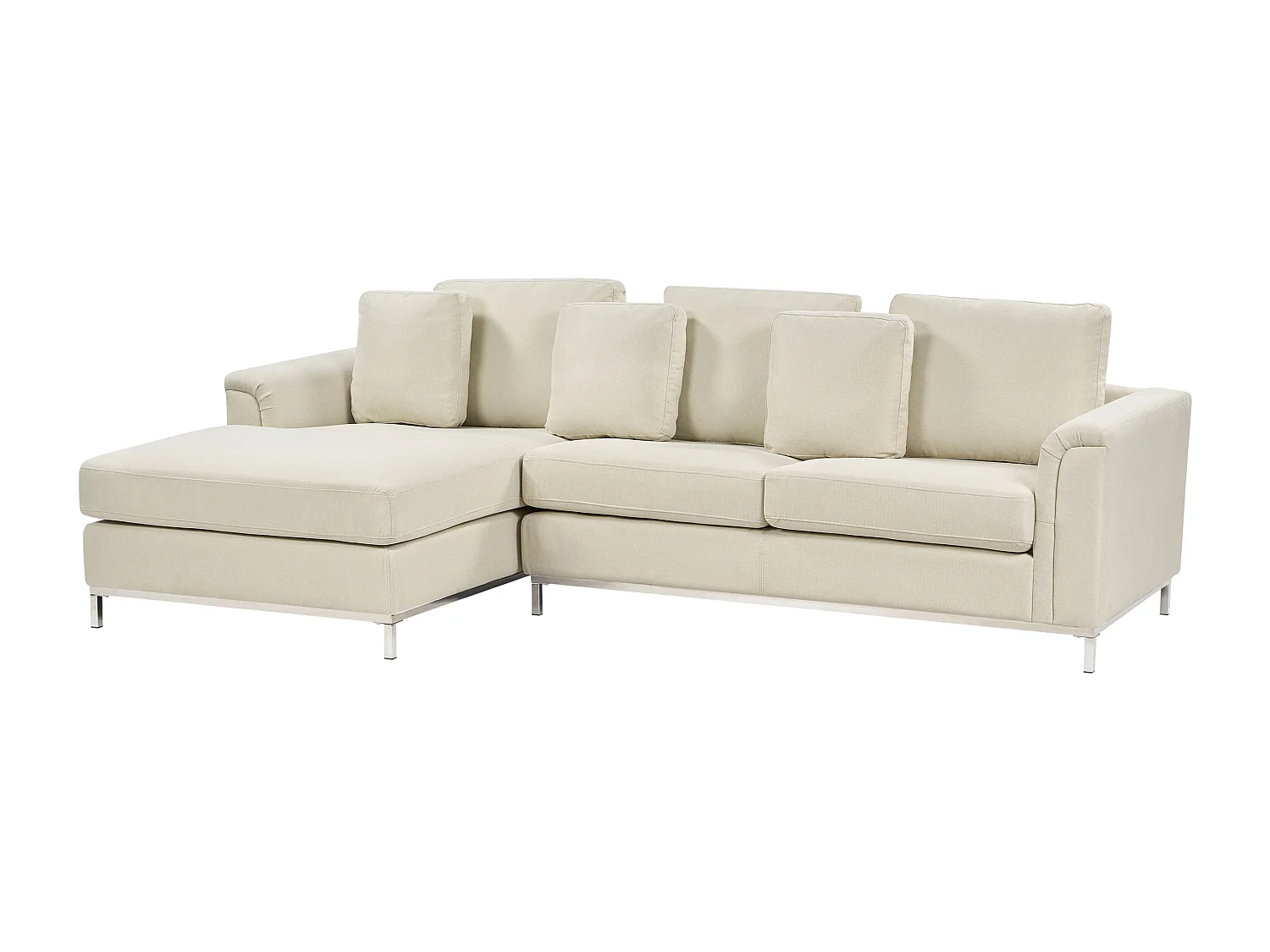 Divano angolare OSLO Tessuto Beige chiaro 4 posti Lato destro