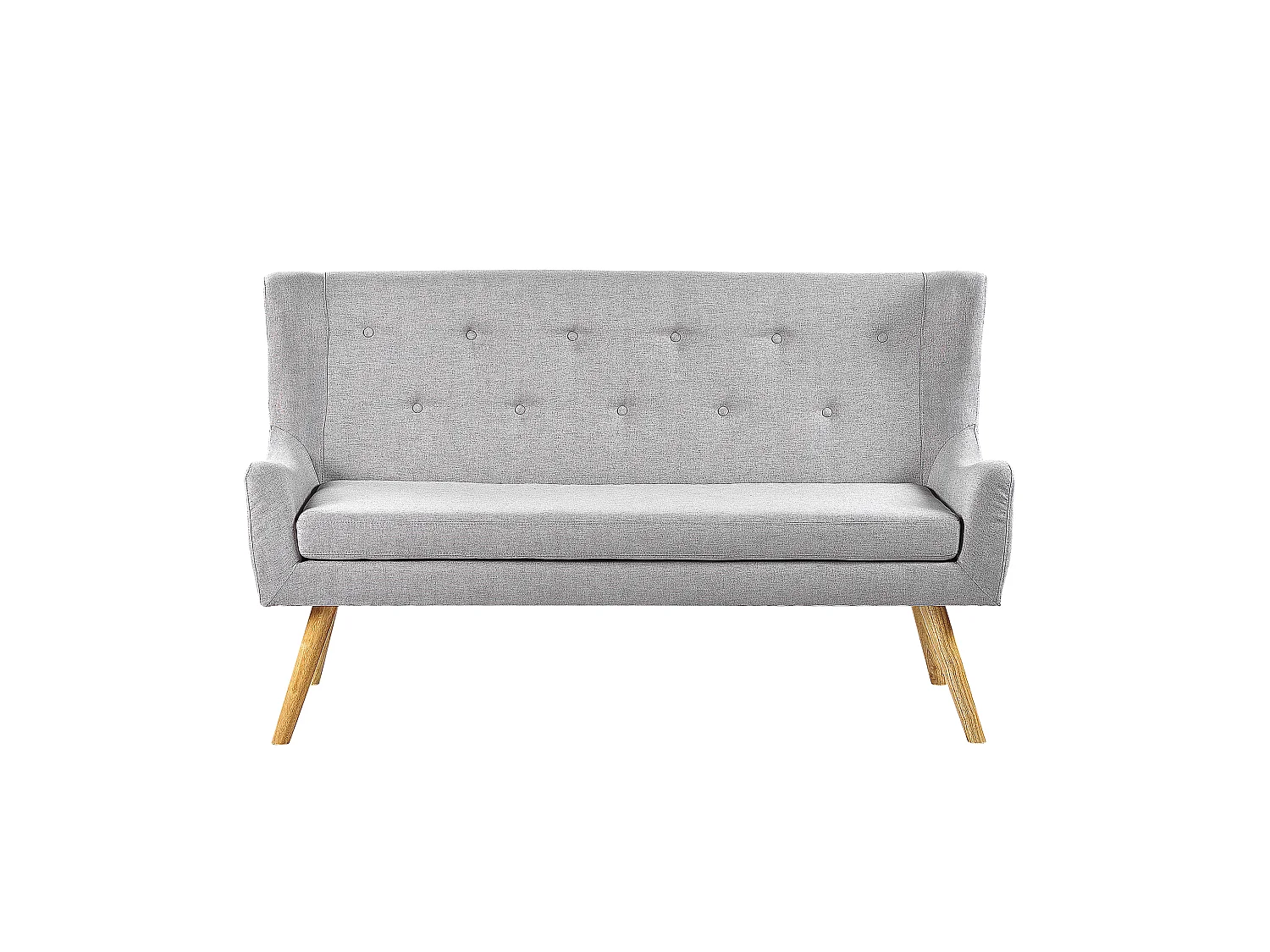 Modernes 2-Sitzer Küchensofa Polsterbezug hellgrau Holzbeine Ohrensofa Skibby