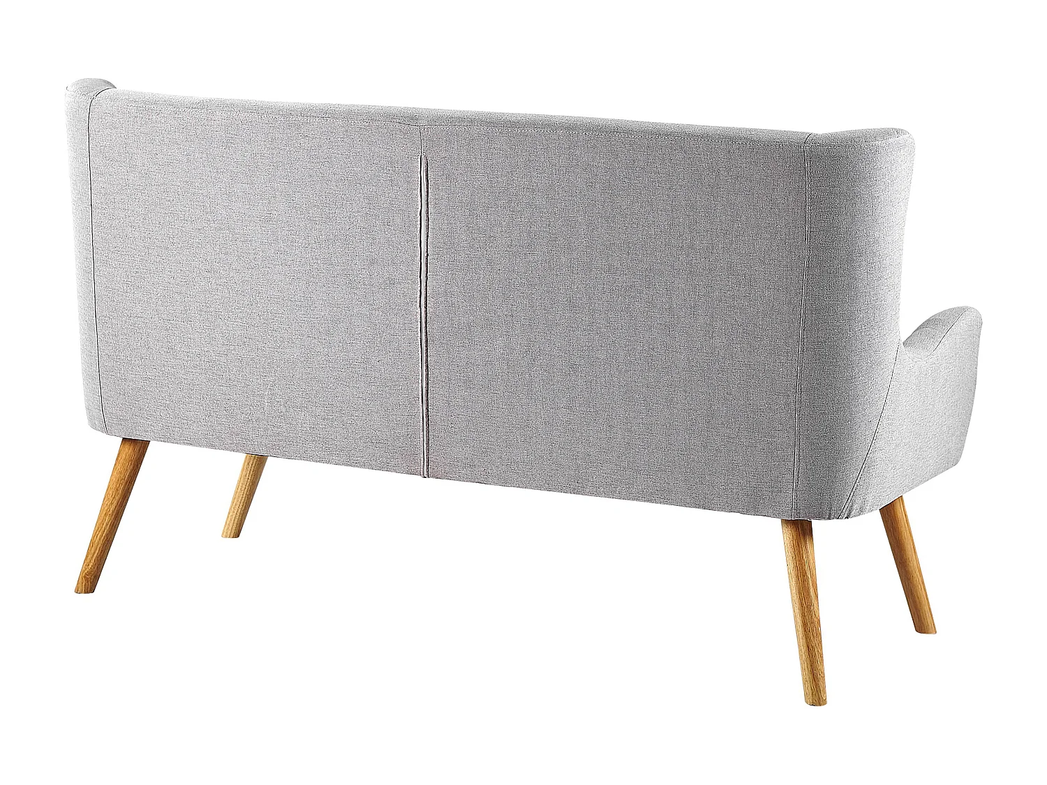 Modernes 2-Sitzer Küchensofa Polsterbezug hellgrau Holzbeine Ohrensofa Skibby