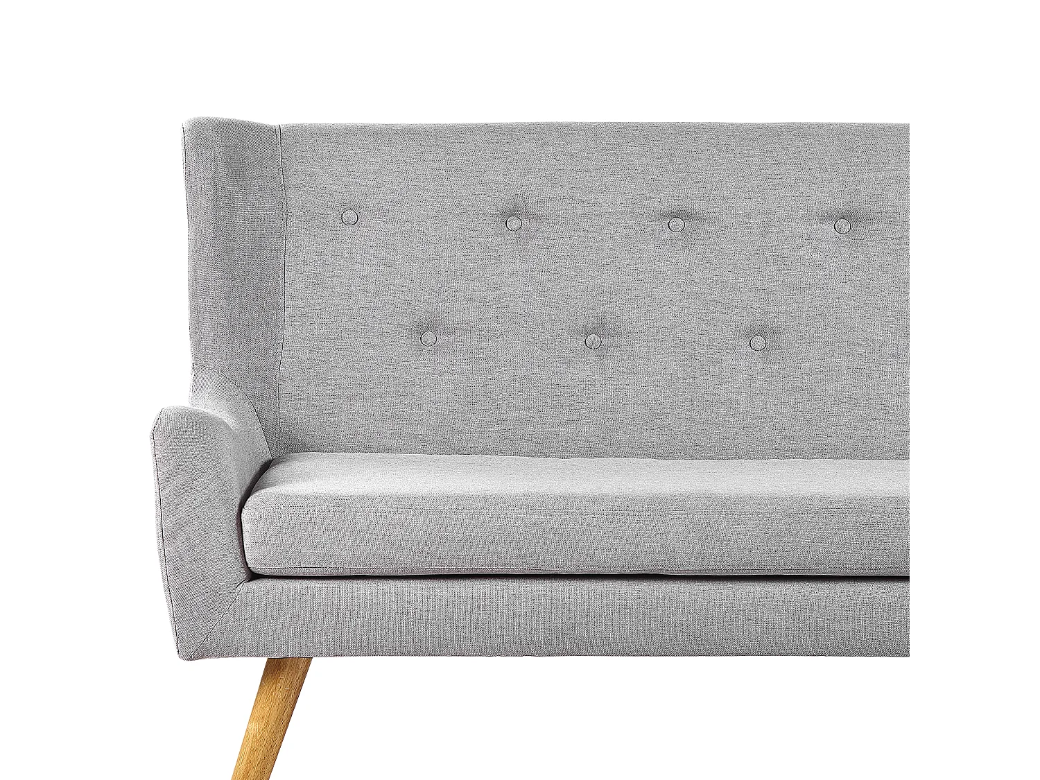 Modernes 2-Sitzer Küchensofa Polsterbezug hellgrau Holzbeine Ohrensofa Skibby