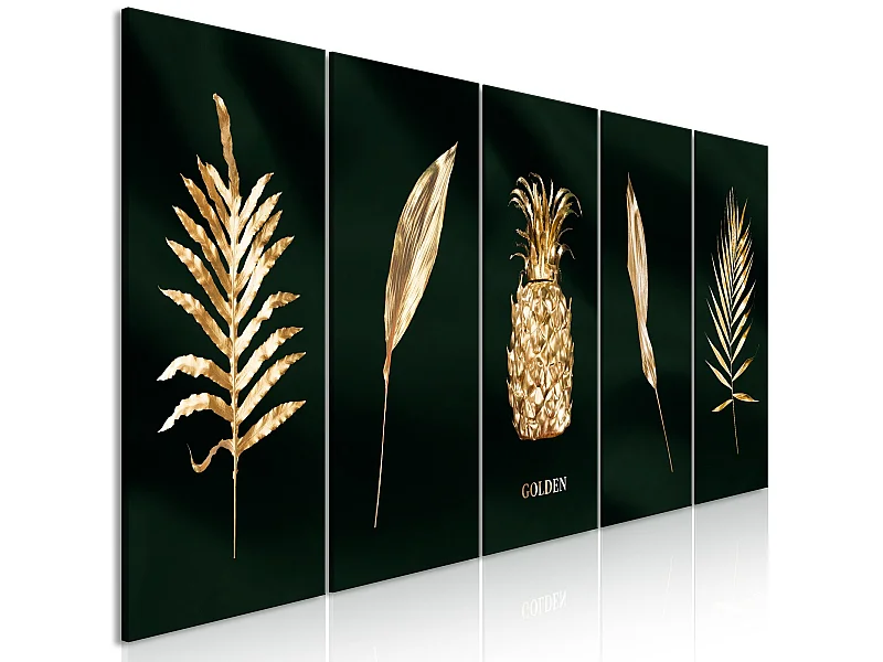 Tableau Éléments exotiques (5 parties) large - 225 x 90 cm