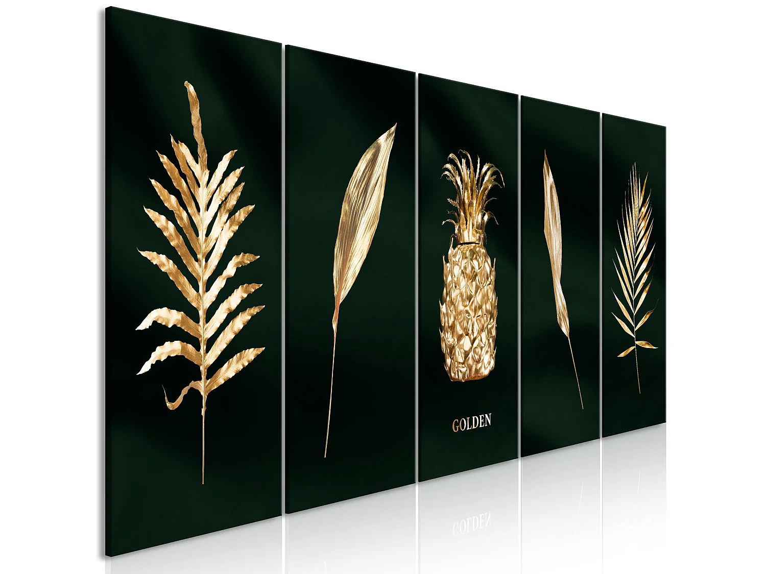 Tableau Éléments exotiques (5 parties) large - 225 x 90 cm