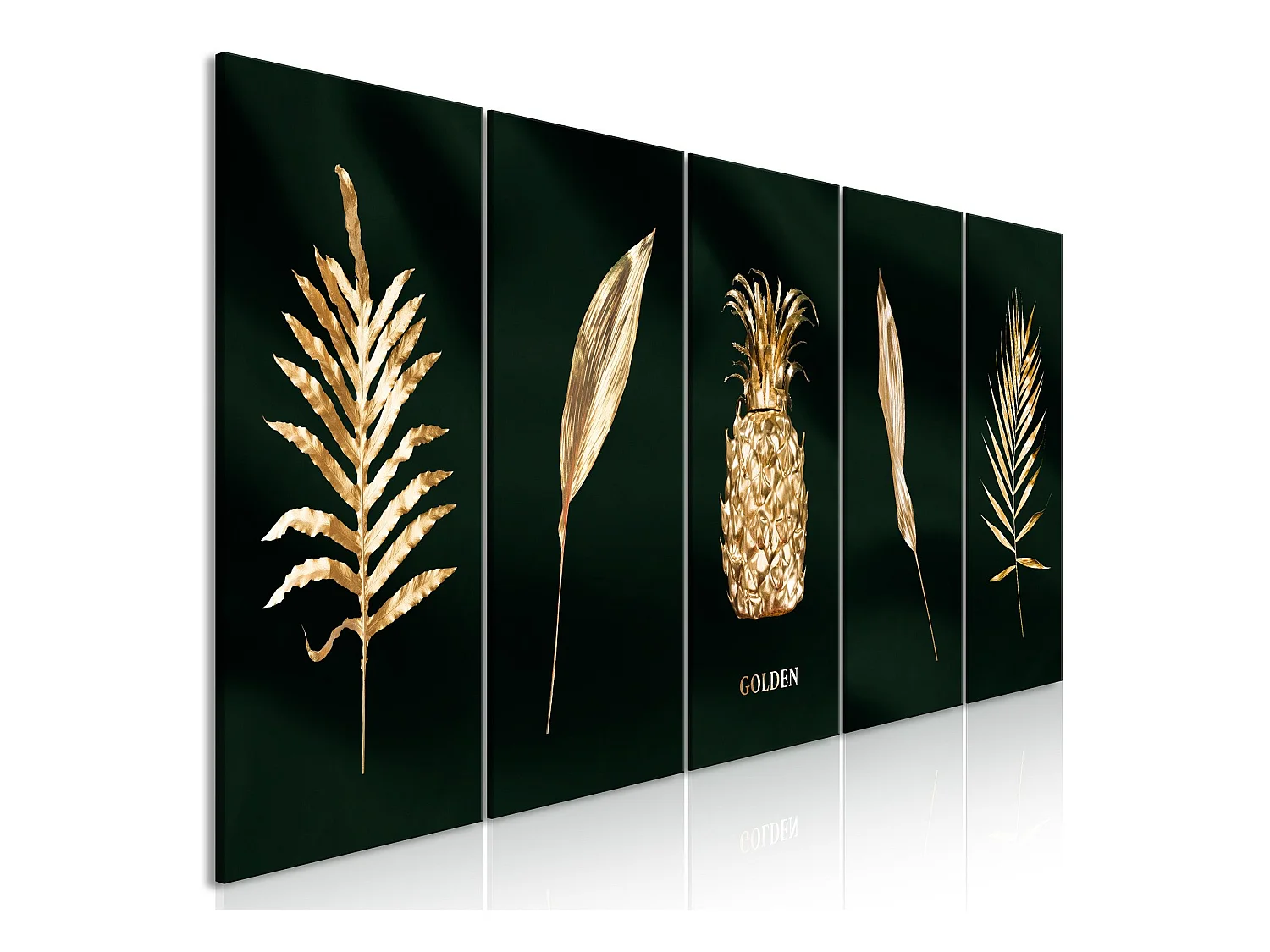 Tableau Éléments exotiques (5 parties) large - 225 x 90 cm