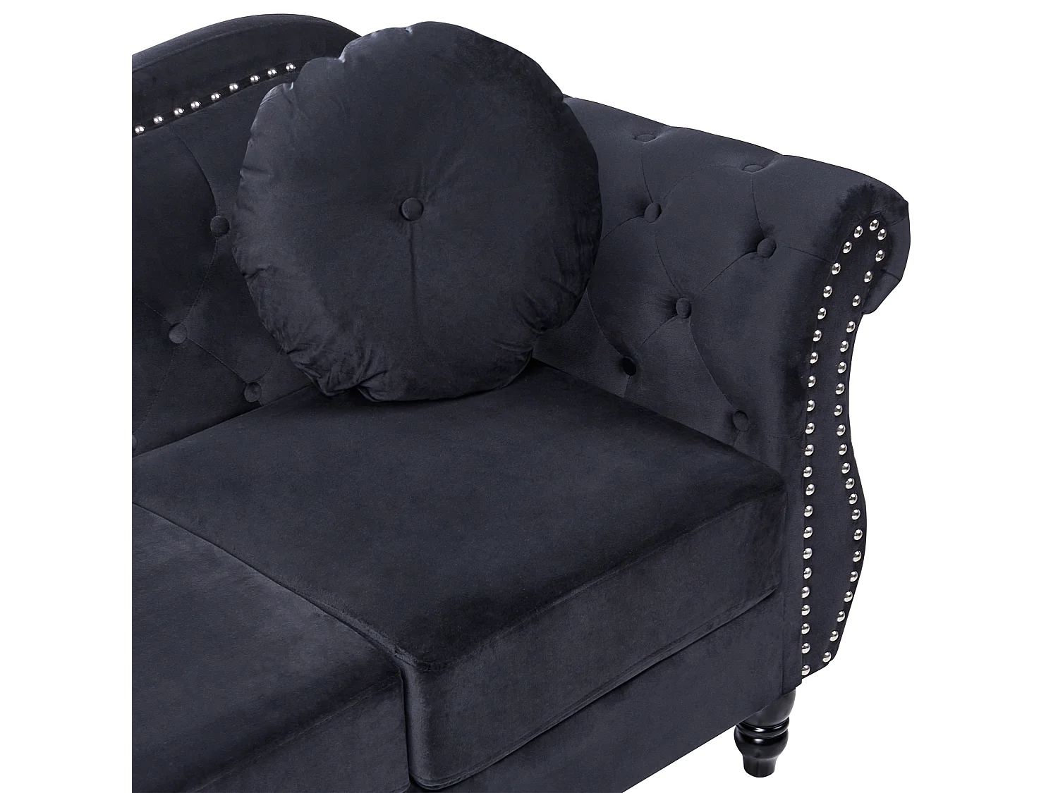 Bank SKIEN Fluweel Zwart 3-zitter