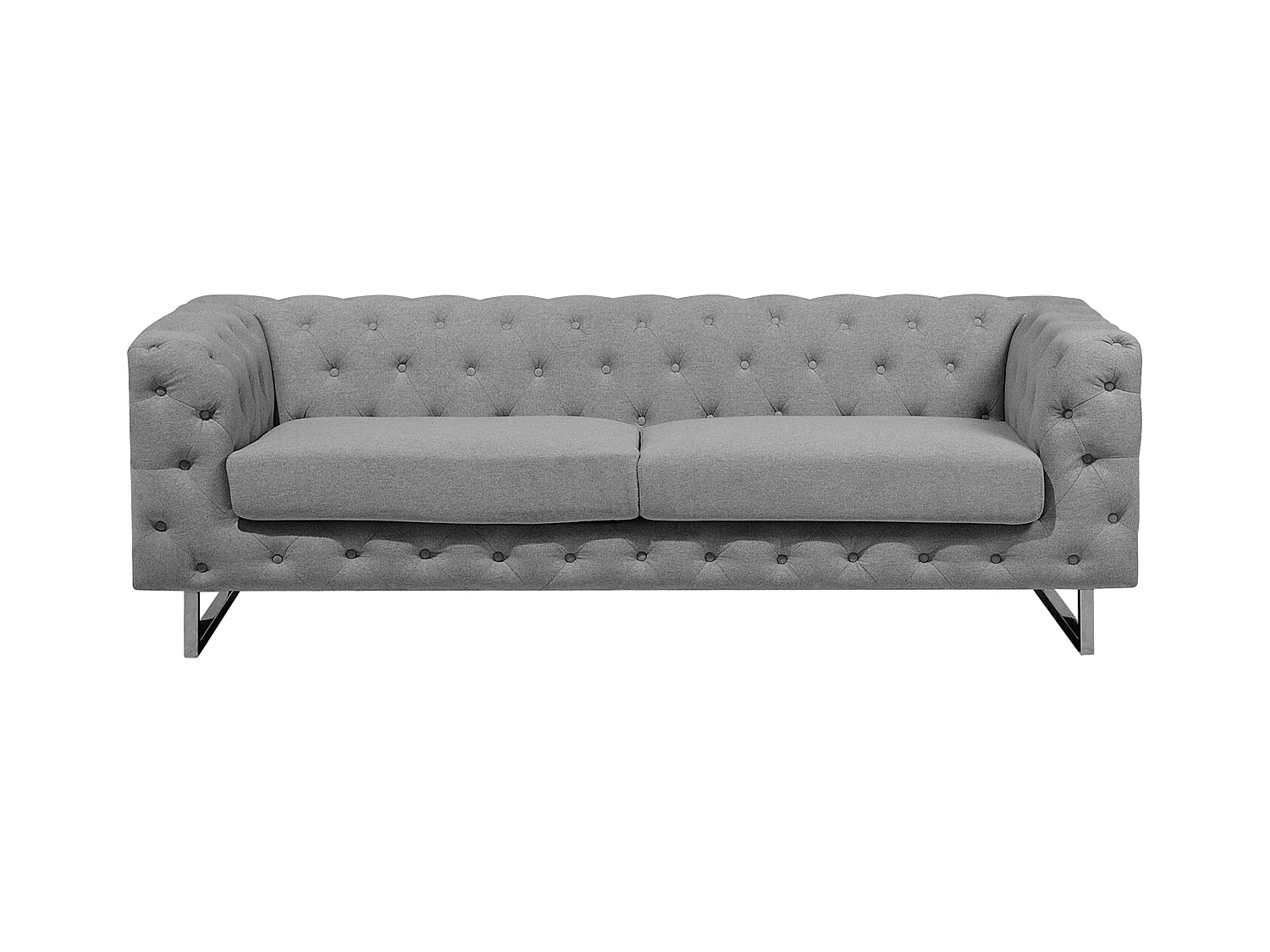Klassisches 3er Sofa Polsterbezug Chesterfield Stil hellgrau Vissland