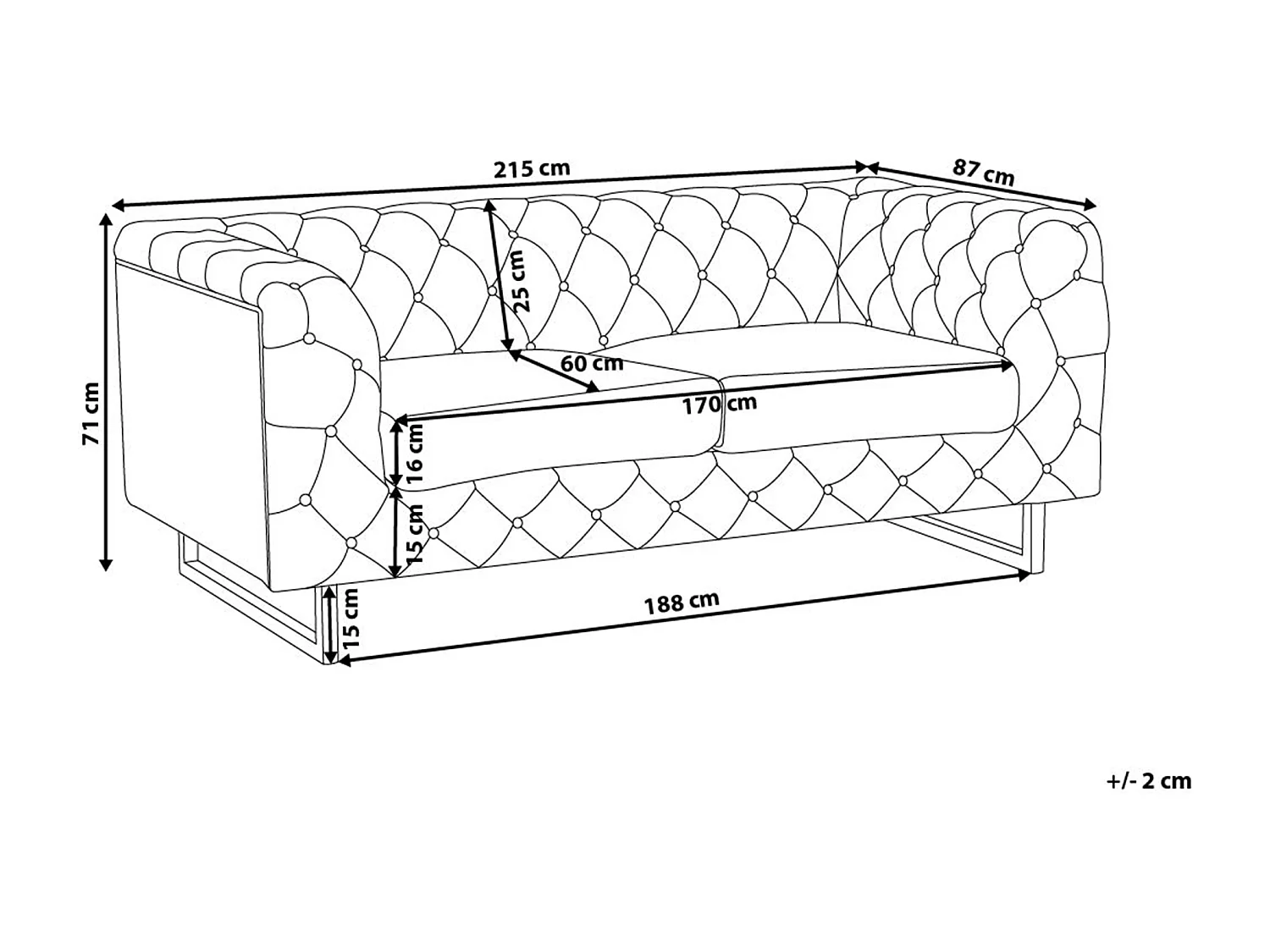Sofa VISSLAND Jasnoszary dla 3 osób
