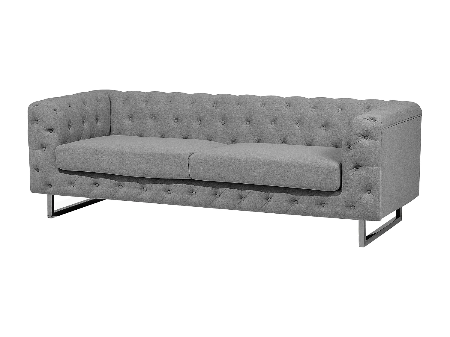 Klassisches 3er Sofa Polsterbezug Chesterfield Stil hellgrau Vissland