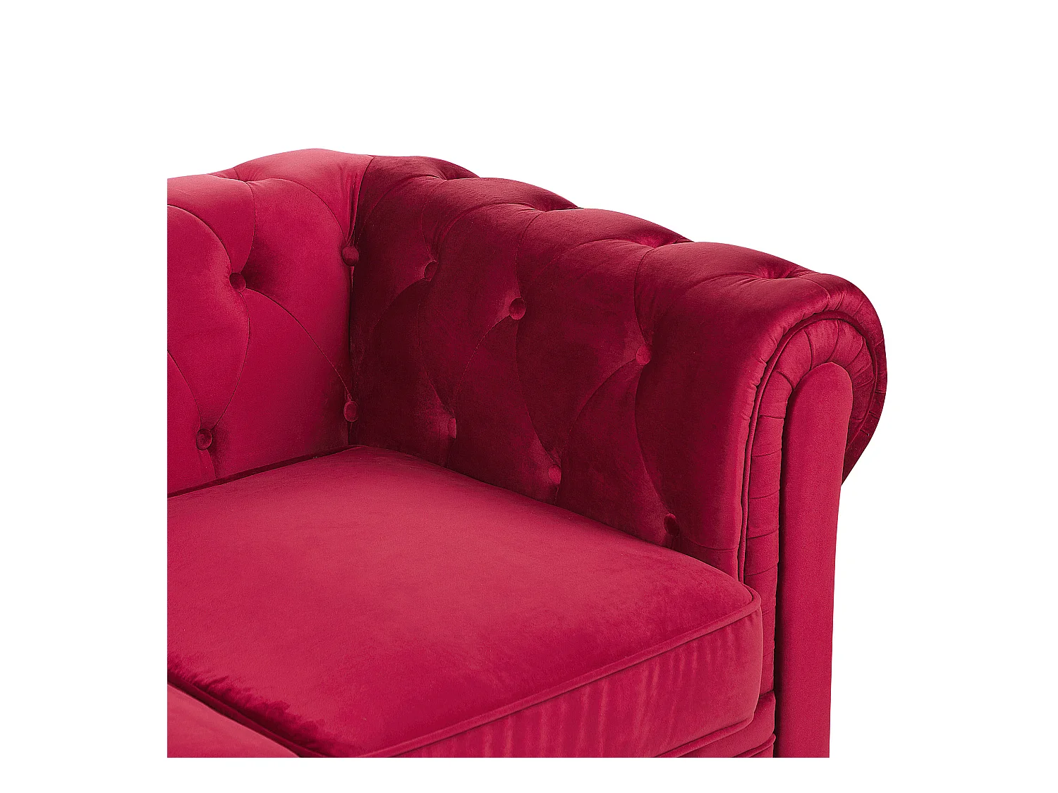 Bank CHESTERFIELD Fluweel Donkerrood 3-zitter
