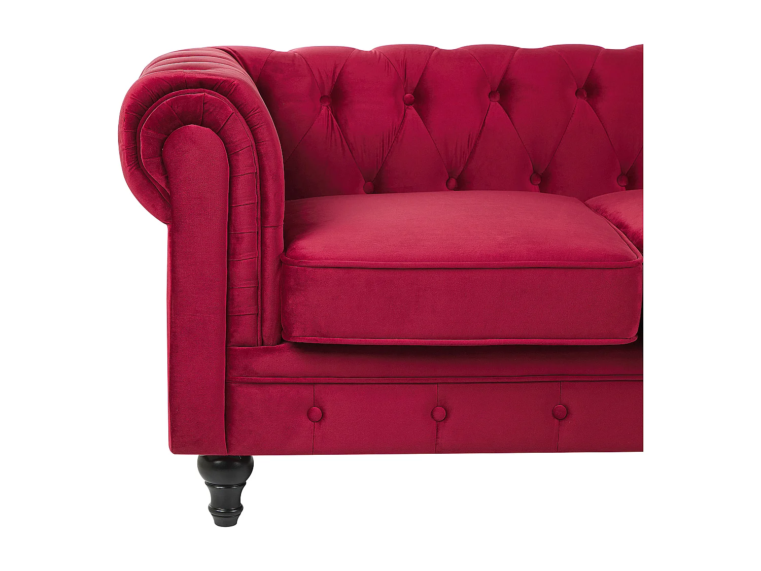 Sofá CHESTERFIELD Terciopelo Rojo oscuro 3 plazas
