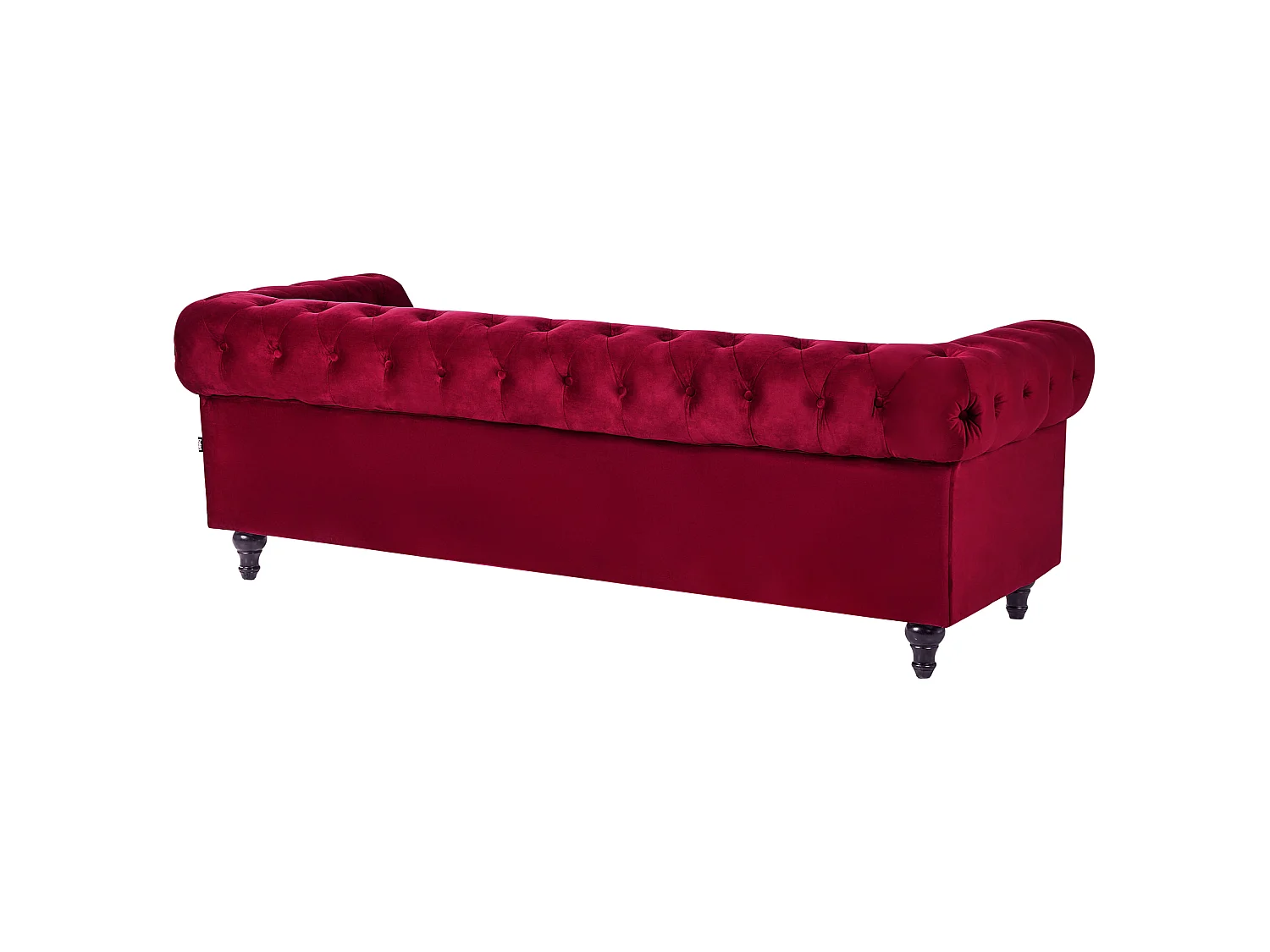 Bank CHESTERFIELD Fluweel Donkerrood 3-zitter