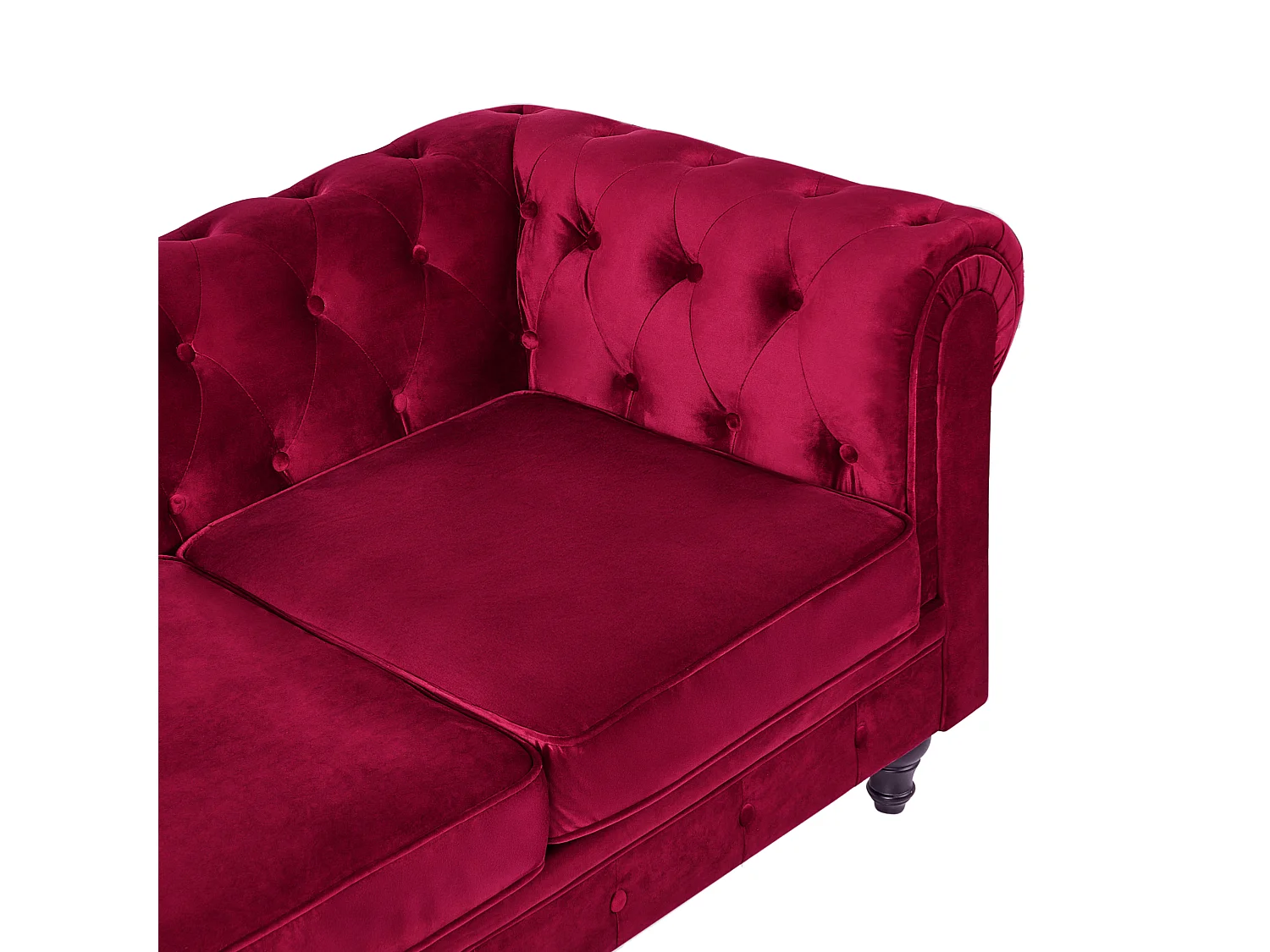 Bank CHESTERFIELD Fluweel Donkerrood 3-zitter