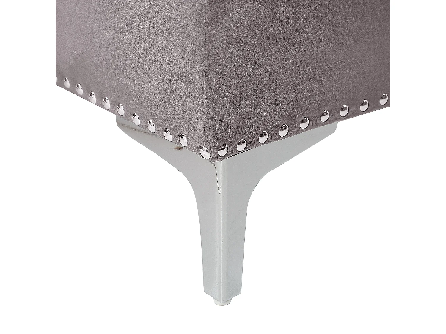 Elegantes Ecksofa aus Samtstoff linksseitig grau Flen