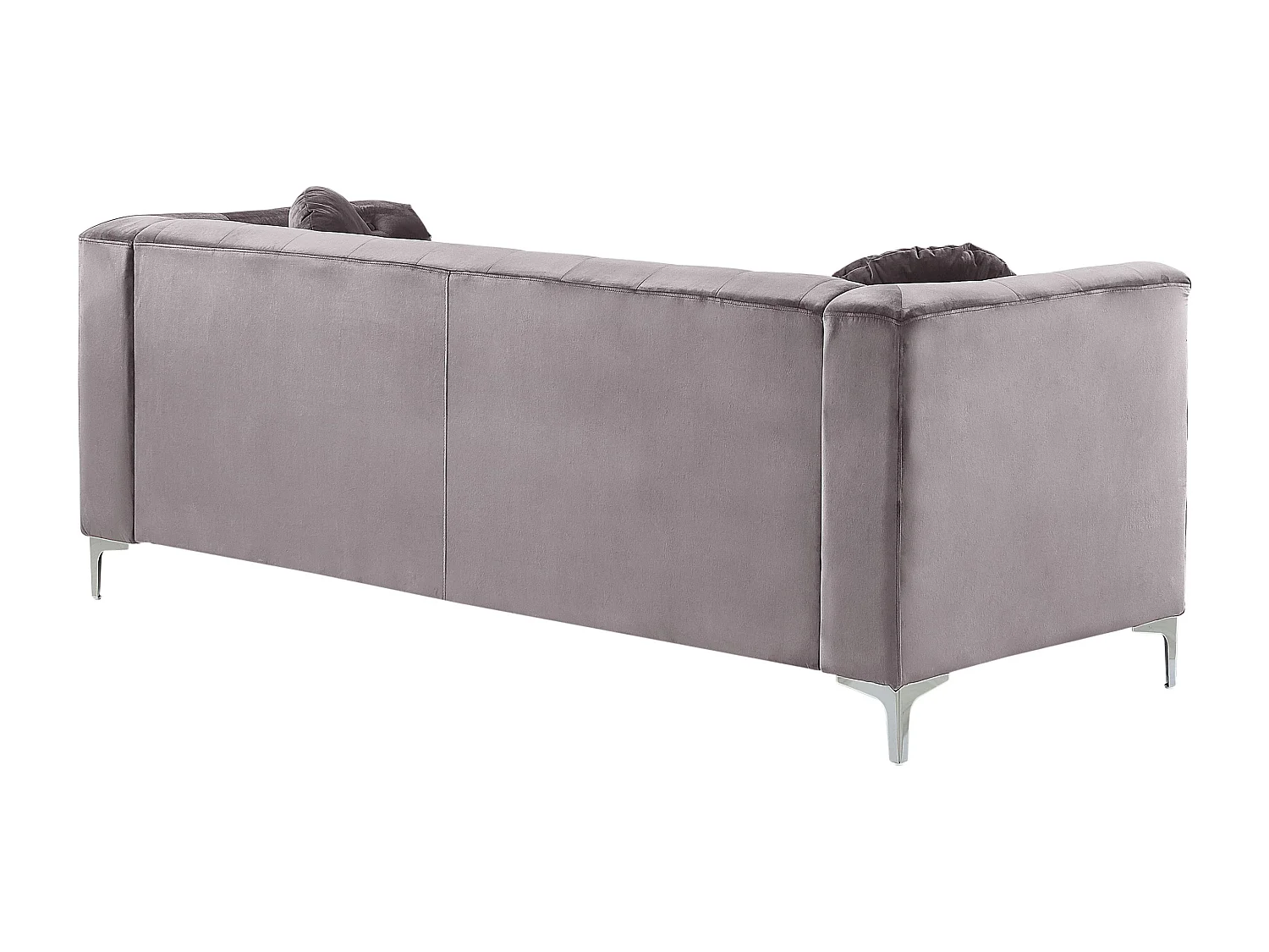 Elegantes Ecksofa aus Samtstoff linksseitig grau Flen