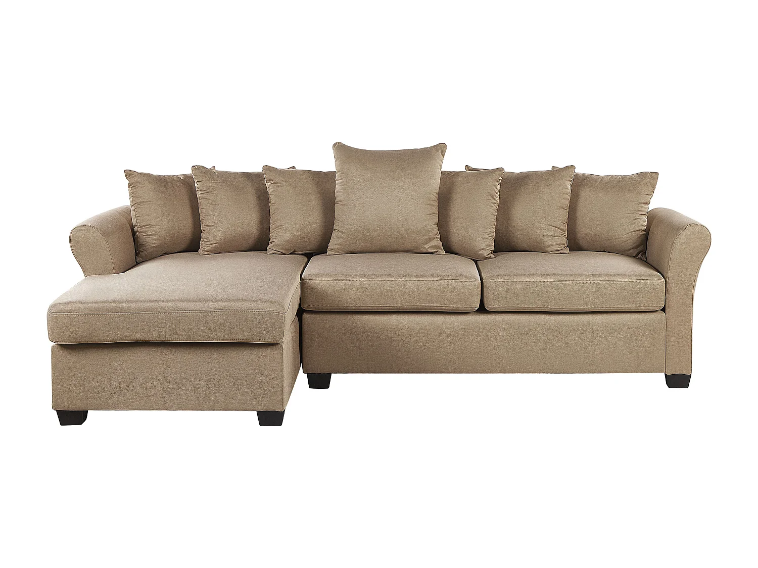 Modernes Ecksofa Polsterbezug mit Kissen in Beige rechtsseitig Vikna