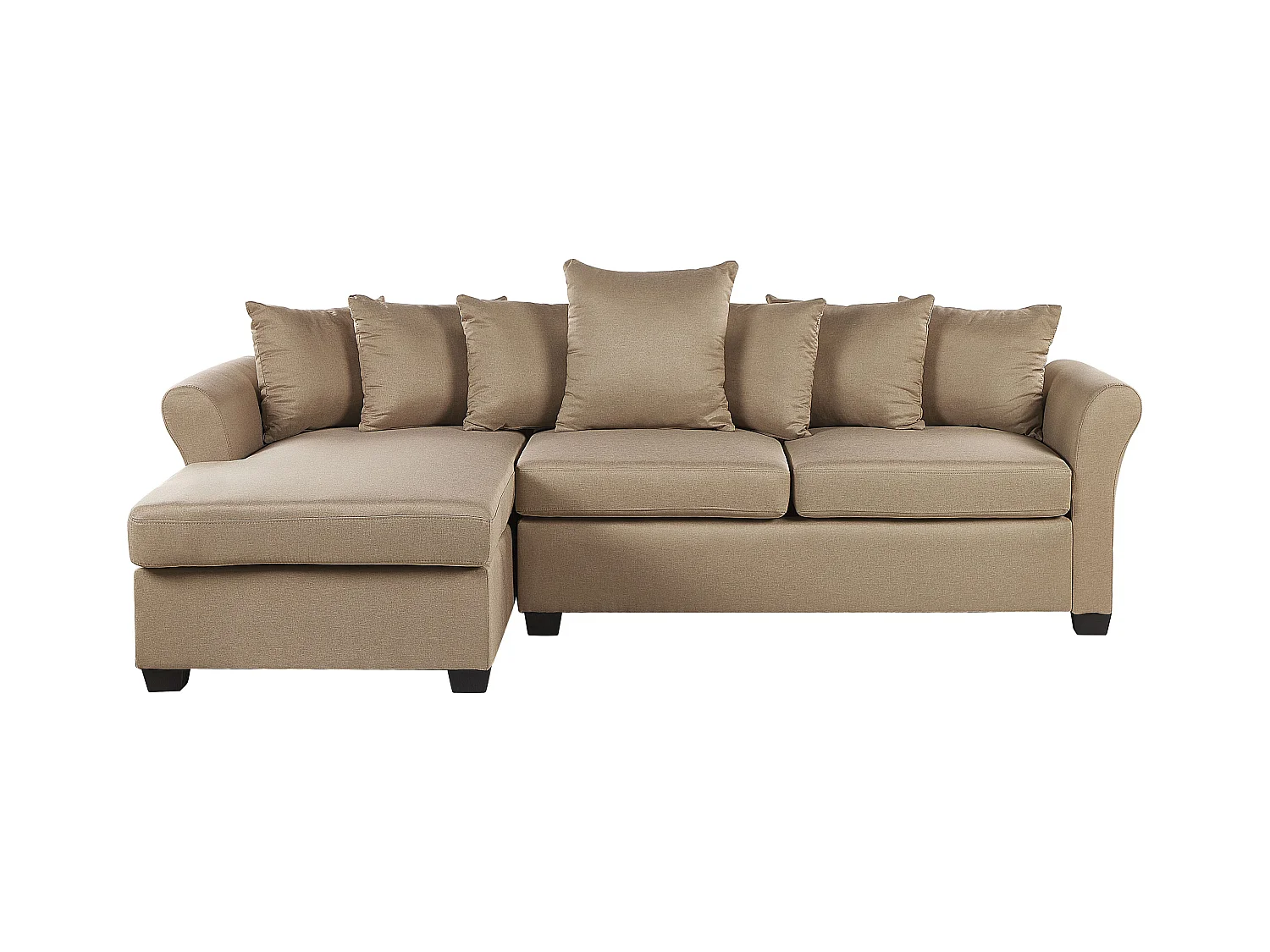 - Canapé d'Angle - Vikna - Côté Droit, en Tissu, Beige