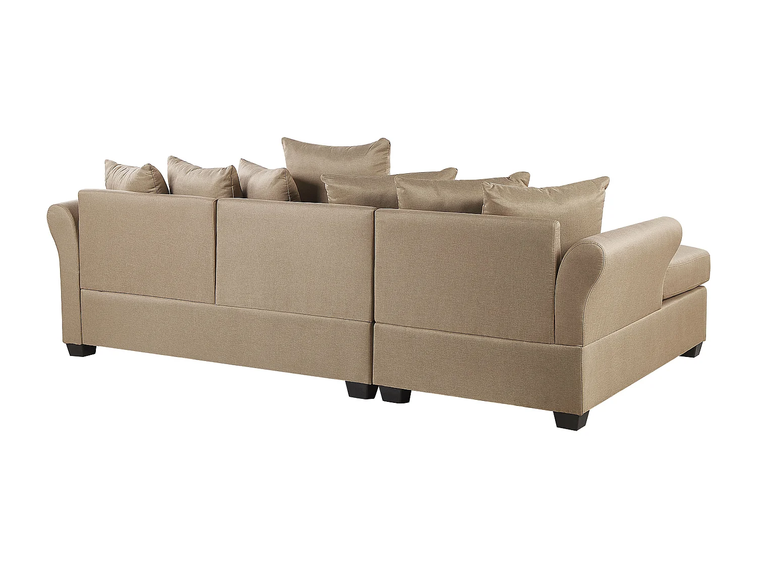 Canapé angle côté droit en tissu beige 3 places VIKNA