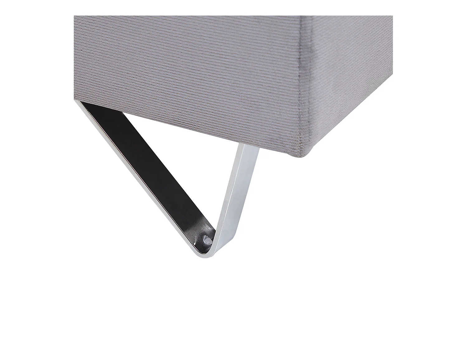 Canapé d'Angle à Gauche - Lunner - en Velours Côtelé, Gris, Pieds Chromés