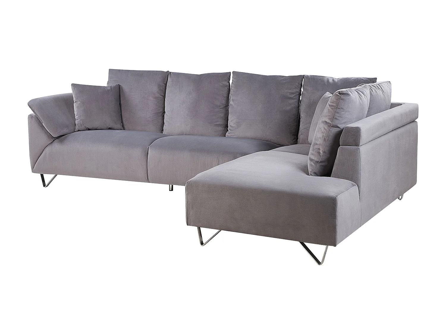 Hoekbank LUNNER Corduroy Grijs 4-zitter Linkerzijde