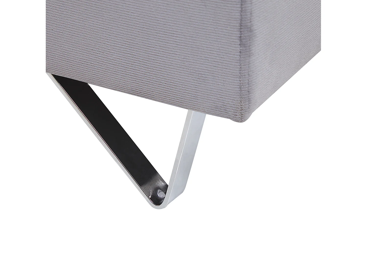 Canapé d'Angle à Gauche - Lunner - en Velours Côtelé, Gris, Pieds Chromés