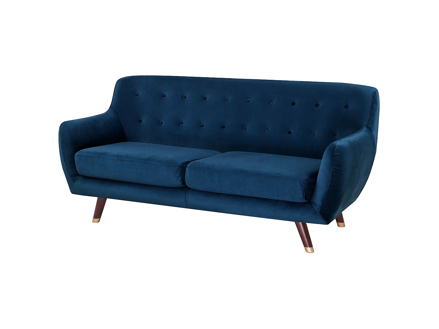 Sofa BODO Samtstoff Marineblau 3-Sitzer