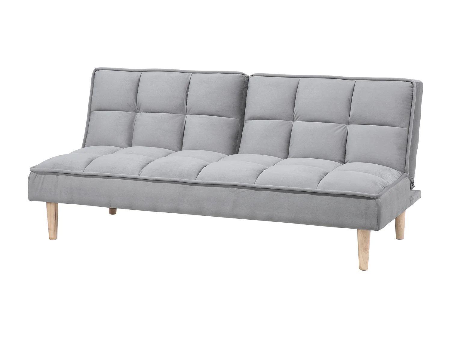 Canapé-lit 3 places SILJAN Tissu Gris clair Gris