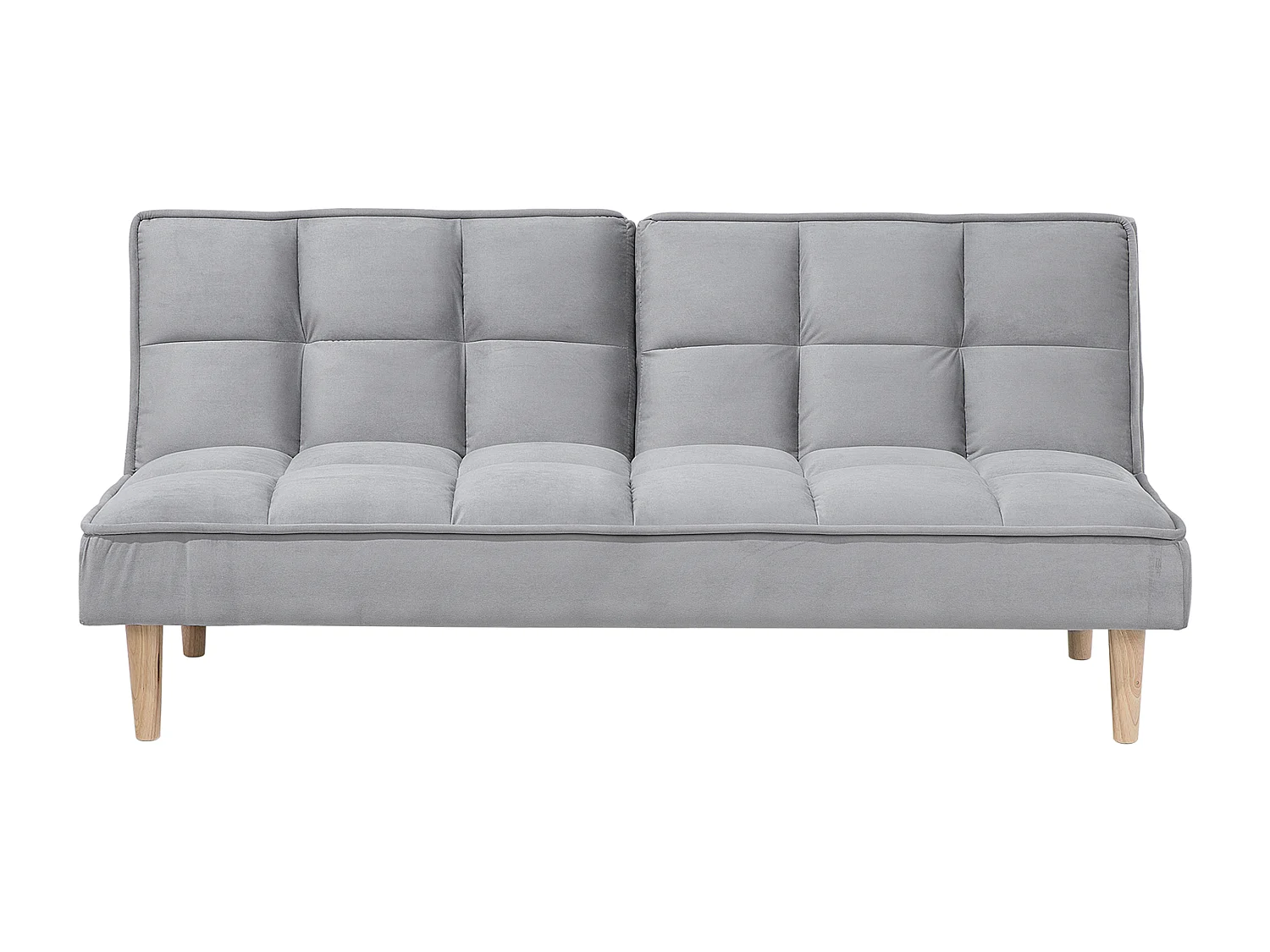 3-Sitzer Schlafsofa Stoffbezug hellgrau gesteppt Sofa mit Schlaffunktion Siljan