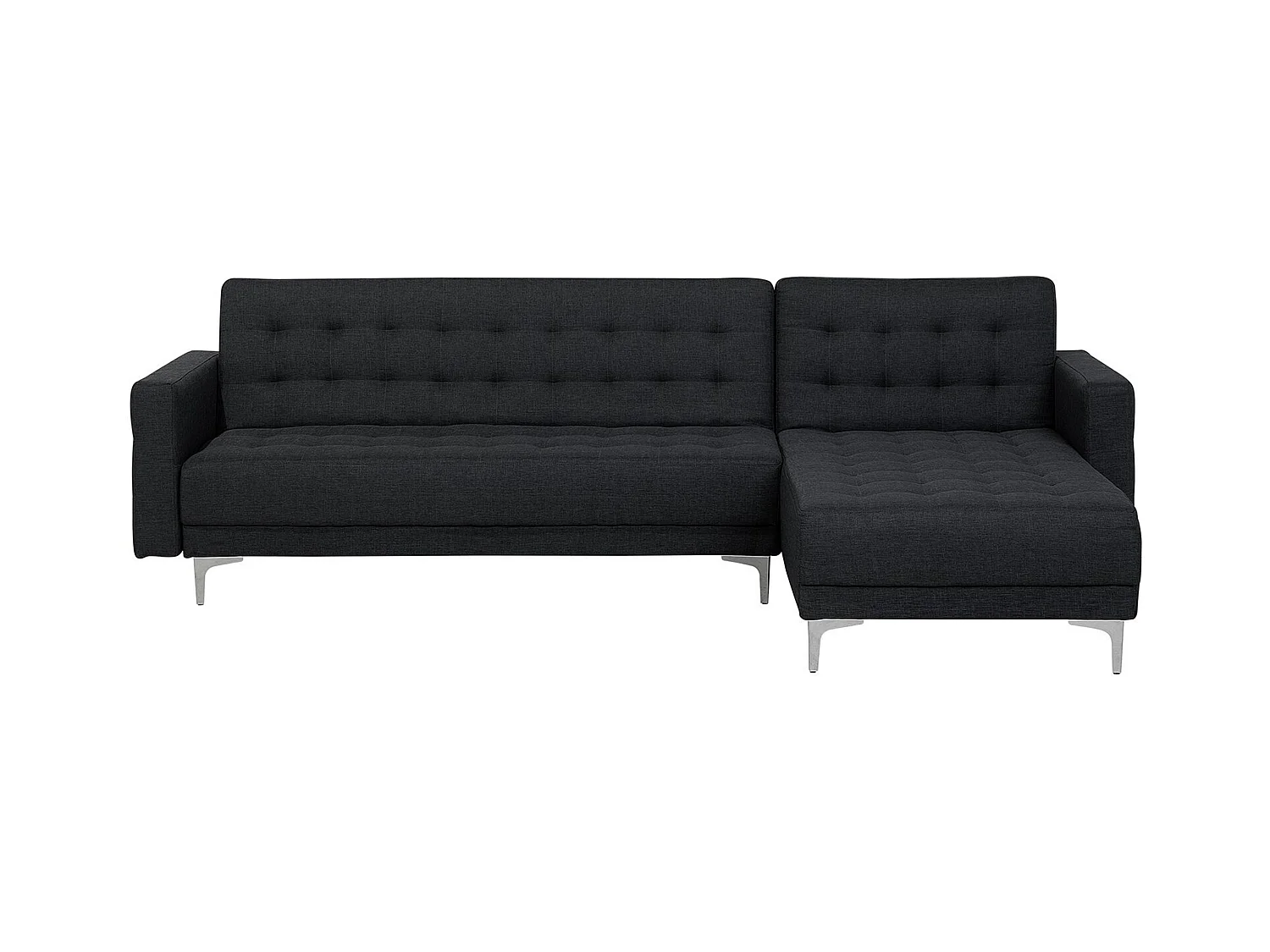 Canapé Angle à droite Convertible en Tissu Gris Graphite Dossier Réglable Aberdeen