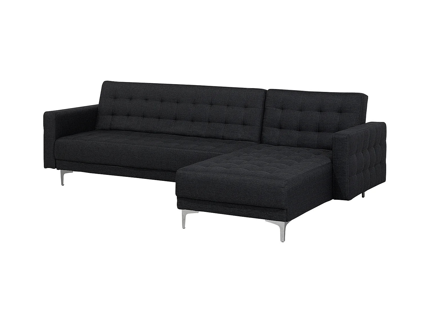 Canapé Angle à droite Convertible en Tissu Gris Graphite Dossier Réglable Aberdeen