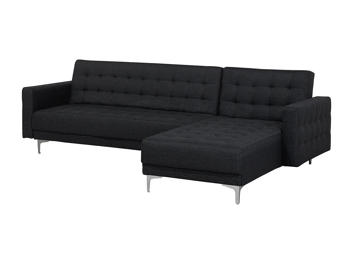 Canapé Angle à droite Convertible en Tissu Gris Graphite Dossier Réglable Aberdeen