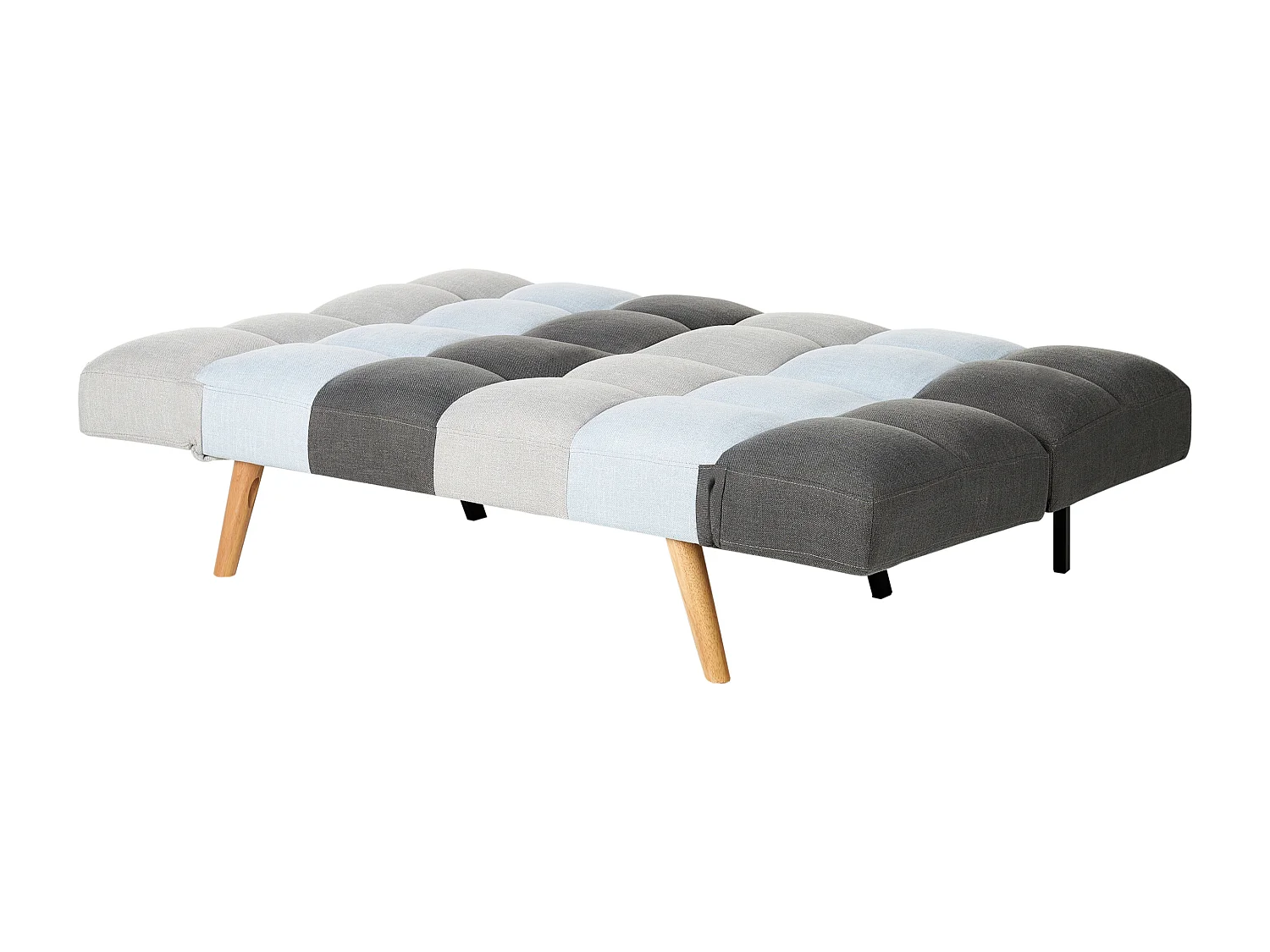 Schlafsofa in skandinavischem Stil klappbar Patchwork grau/blau Ingaro
