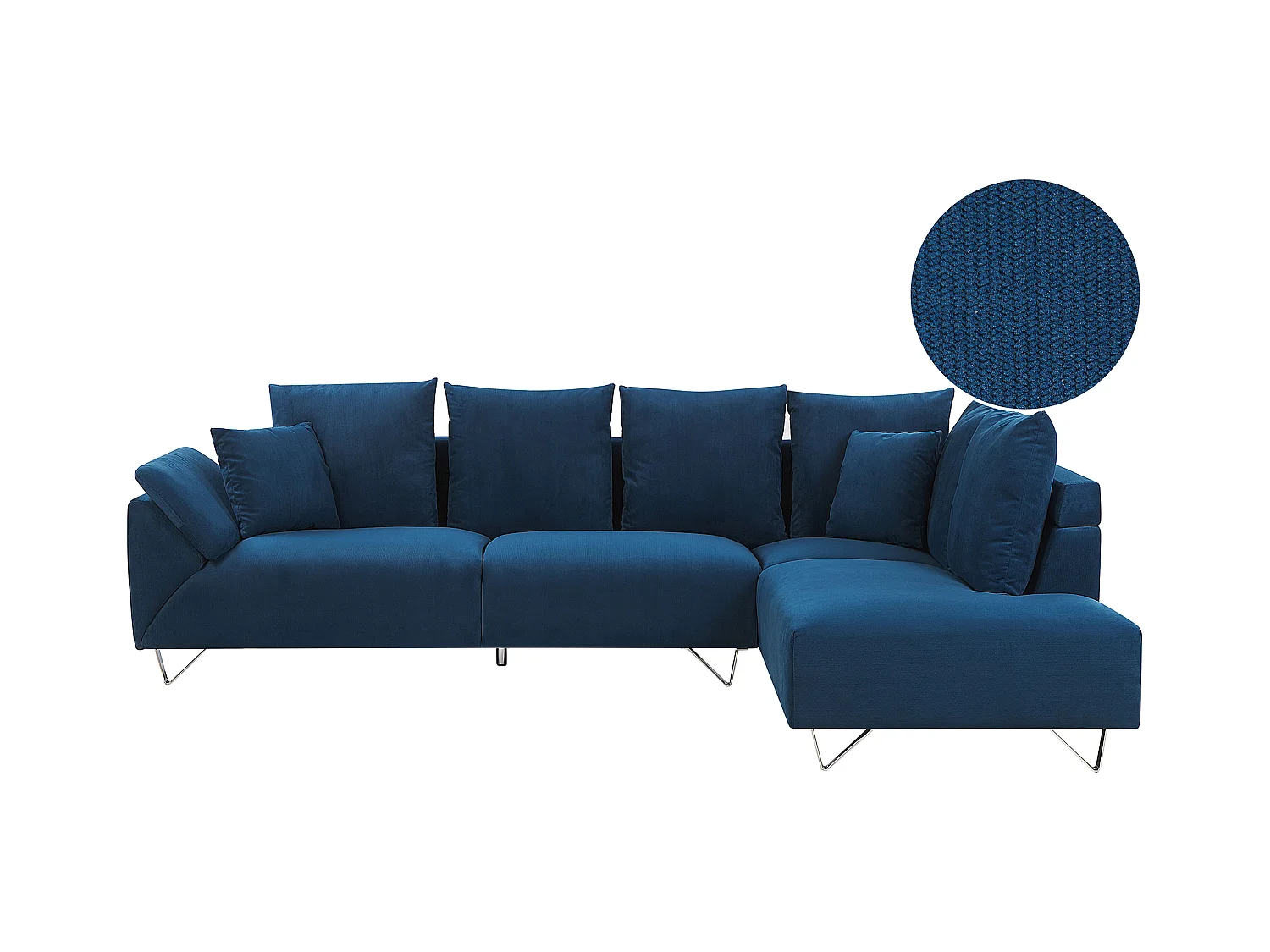 Hoekbank LUNNER Corduroy Marineblauw Linkerzijde