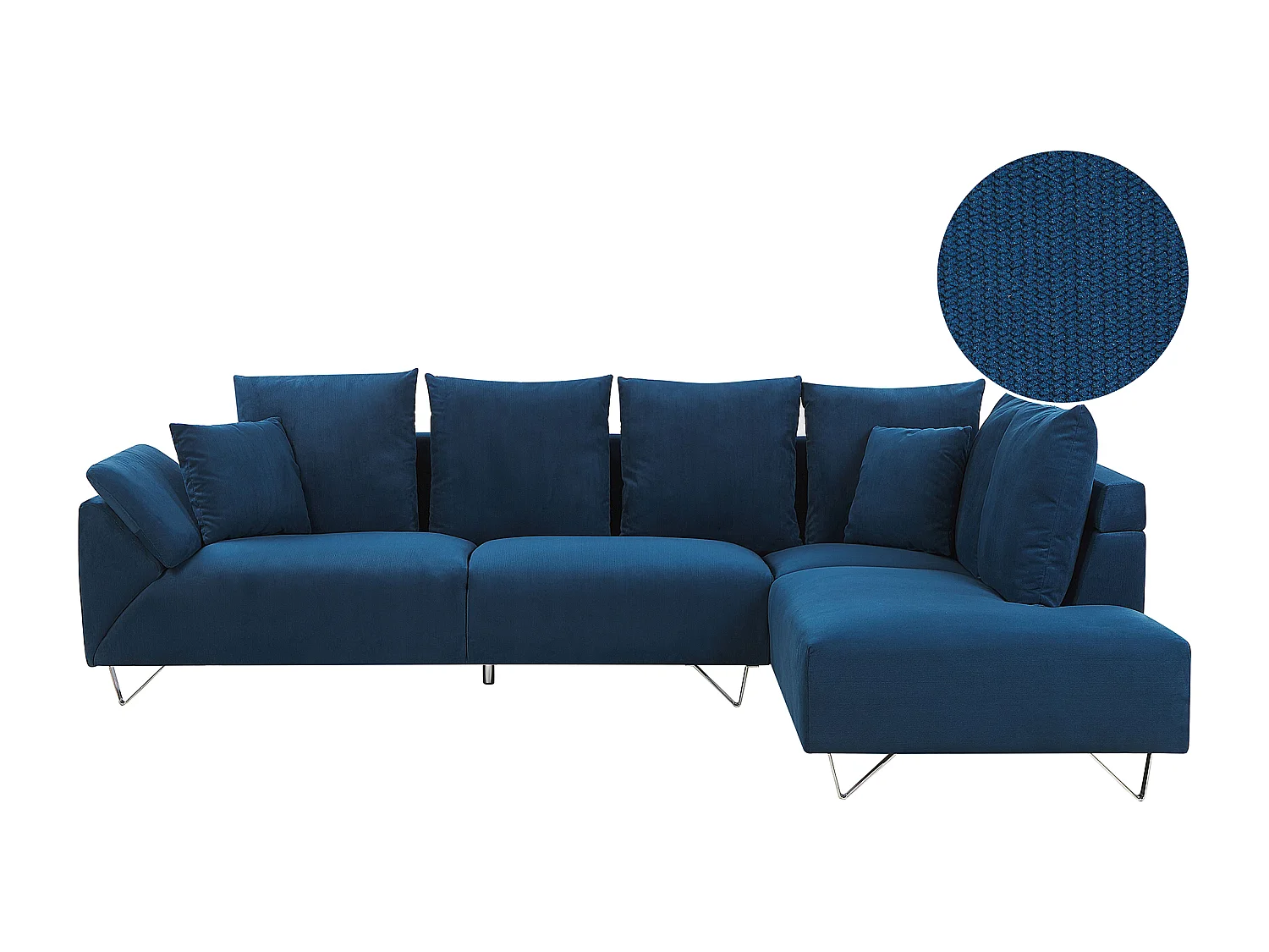 Hoekbank LUNNER Corduroy Marineblauw Linkerzijde