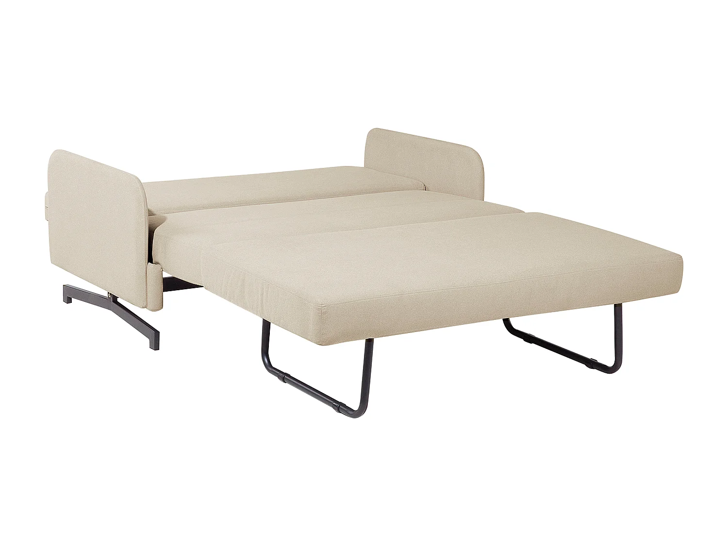 Retro Doppelsofa Polsterbezug Schlaffunktion beige Belfast