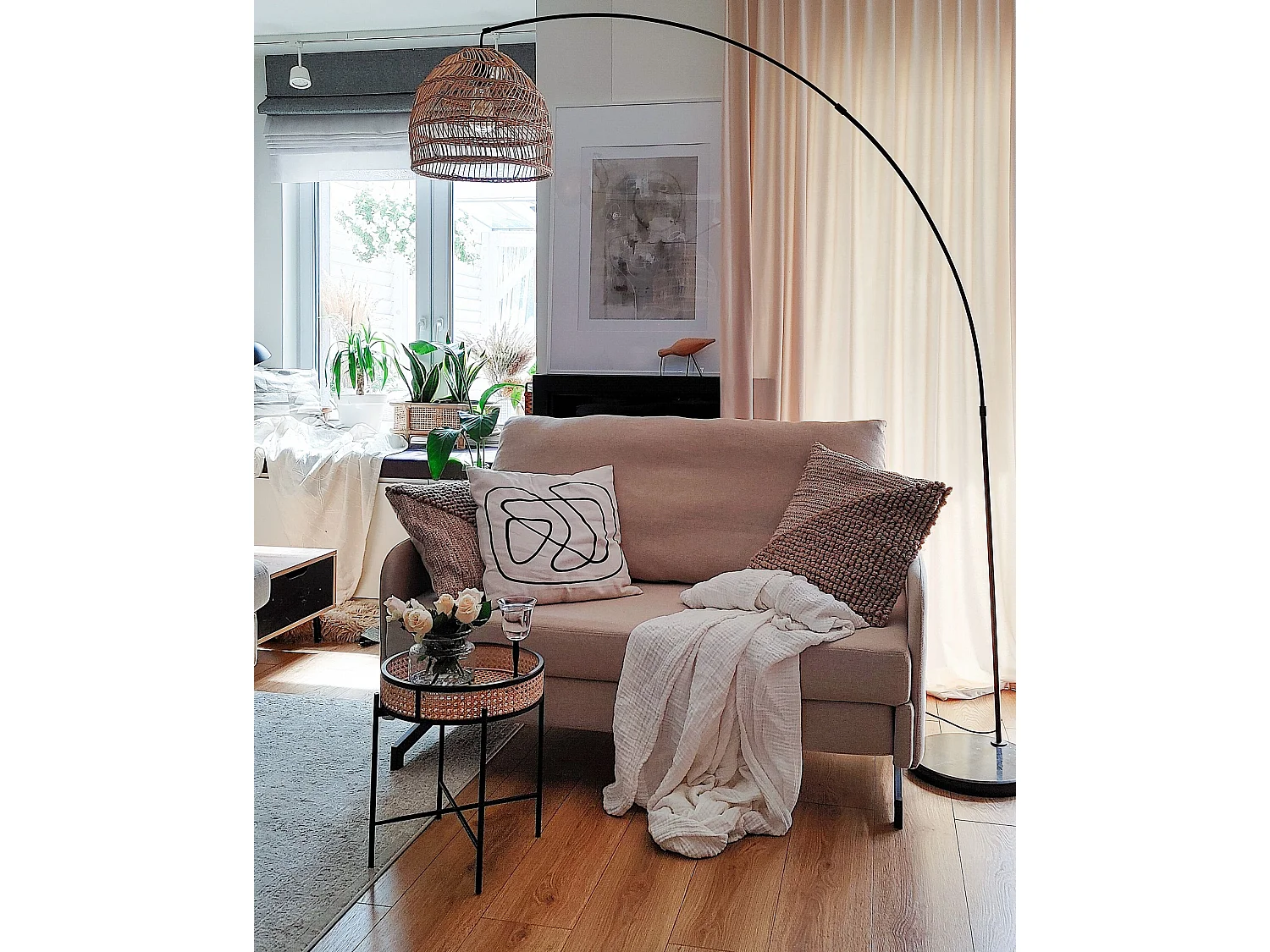 Canapé convertible 2 places en coton beige BELFAST