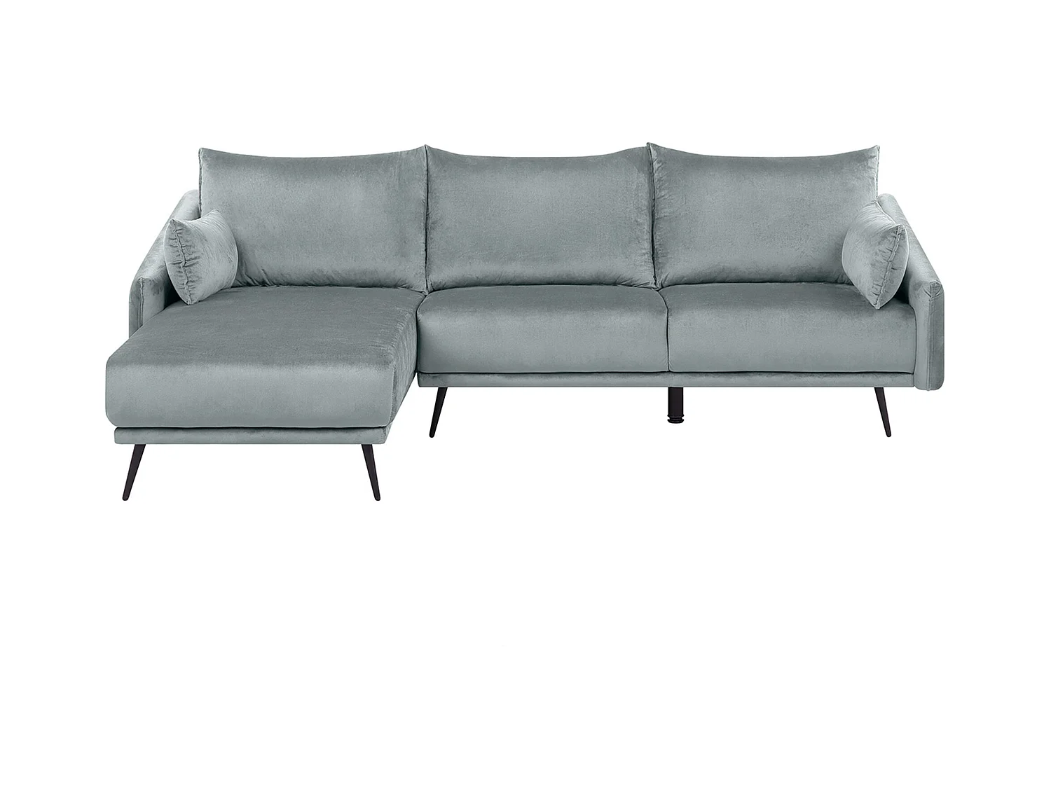 Canapé d'Angle - Varde - en Velours Gris Moderne pour 3 Personnes