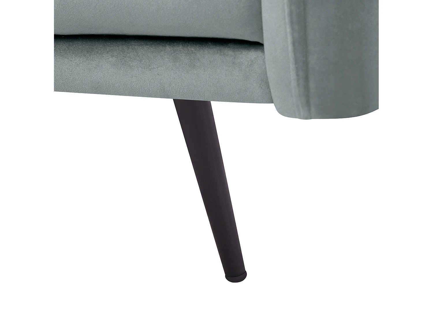 Ecksofa VARDE Samtstoff Grau 3-Sitzer rechtsseitig