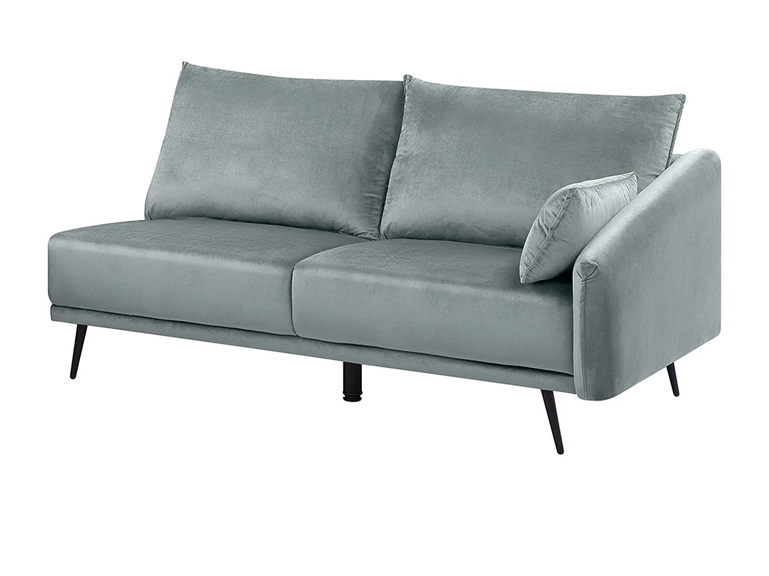 Canapé d'Angle - Varde - en Velours Gris Moderne pour 3 Personnes