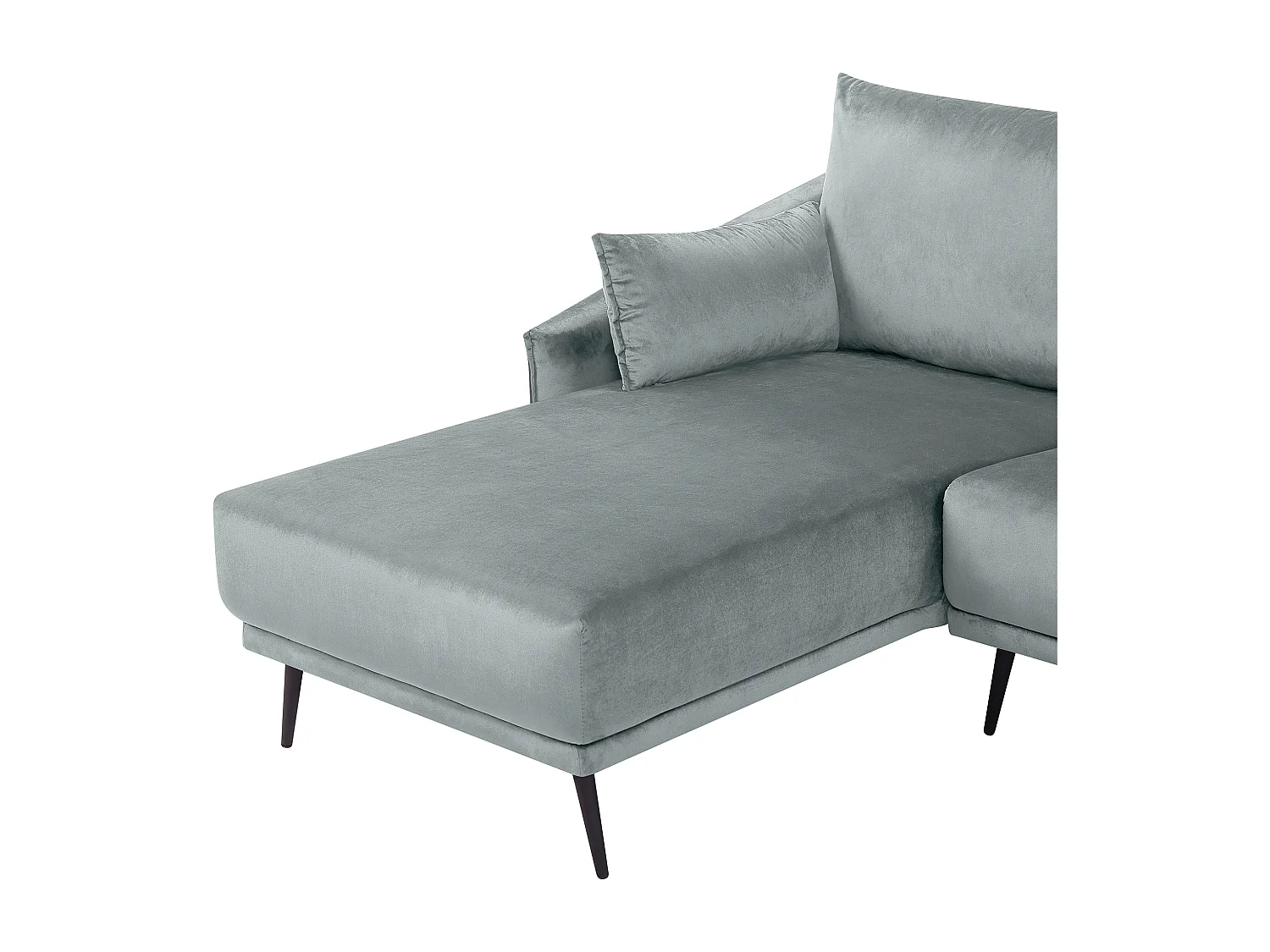 Canapé d'Angle - Varde - en Velours Gris Moderne pour 3 Personnes